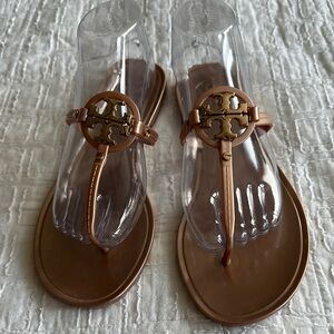Tory Burch Rose Gold mini miller jelly Sandals size 9